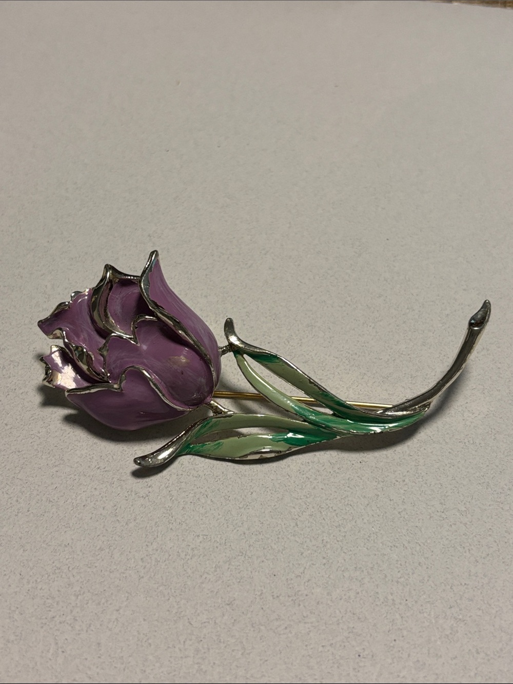 Charel vintage enamel tulip brooch